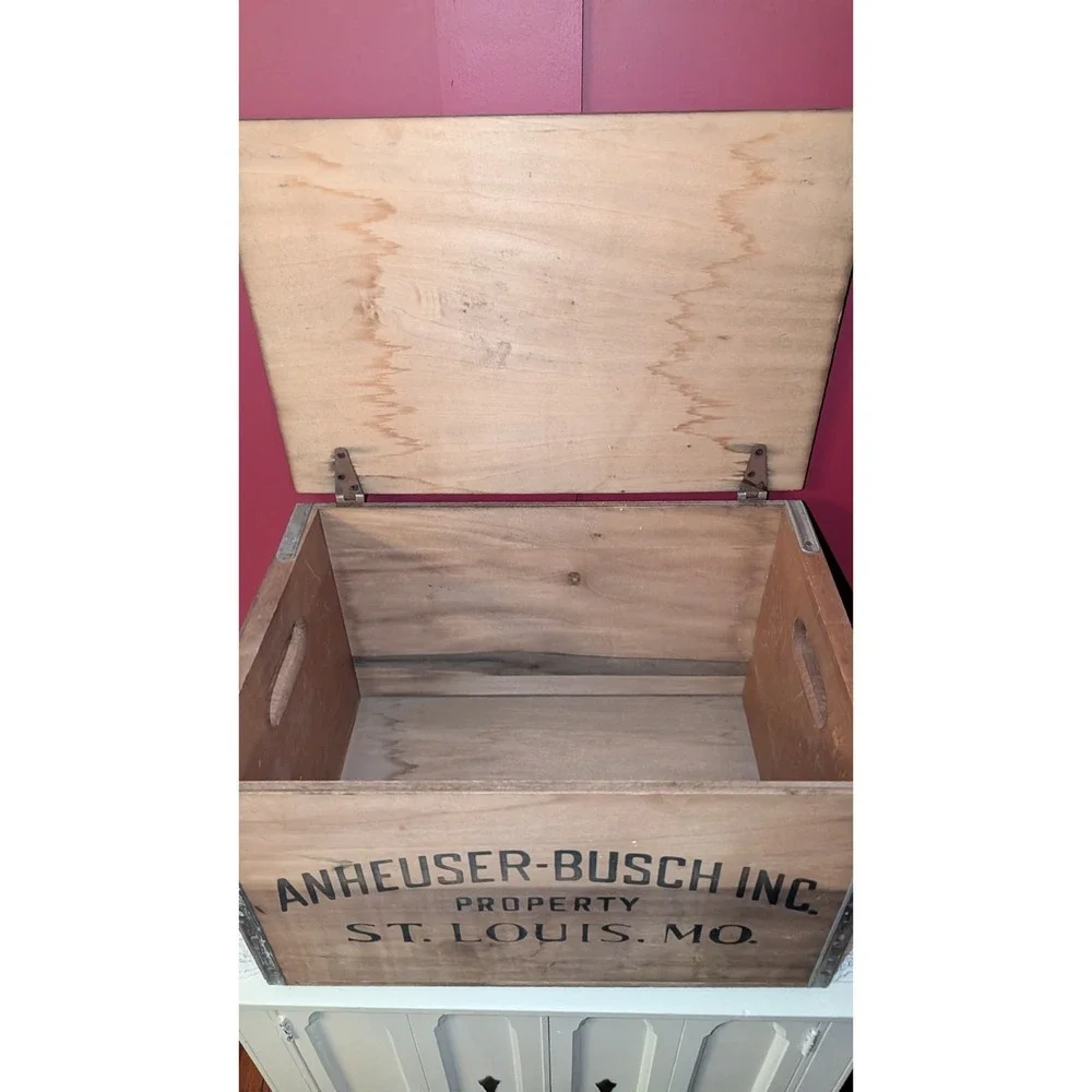 Vintage‎ Budweiser Anheuser Busch Centennial Wooden Beer Crate Box 1876-1976
